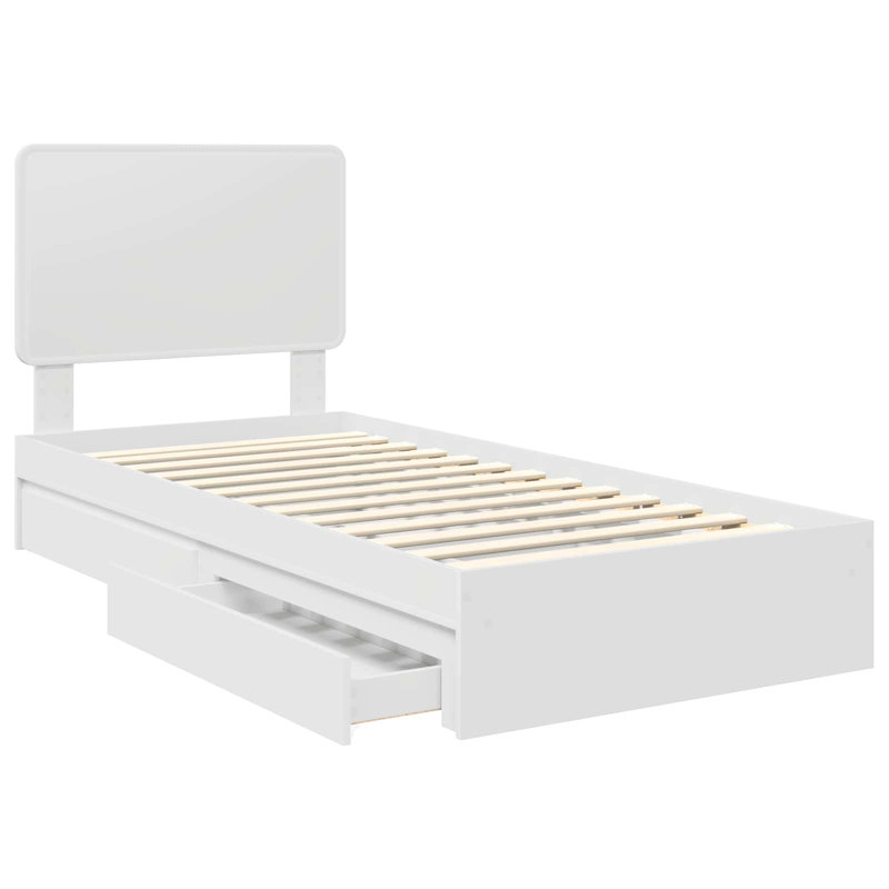 Bed, White, European Single (90 x 200 cm)