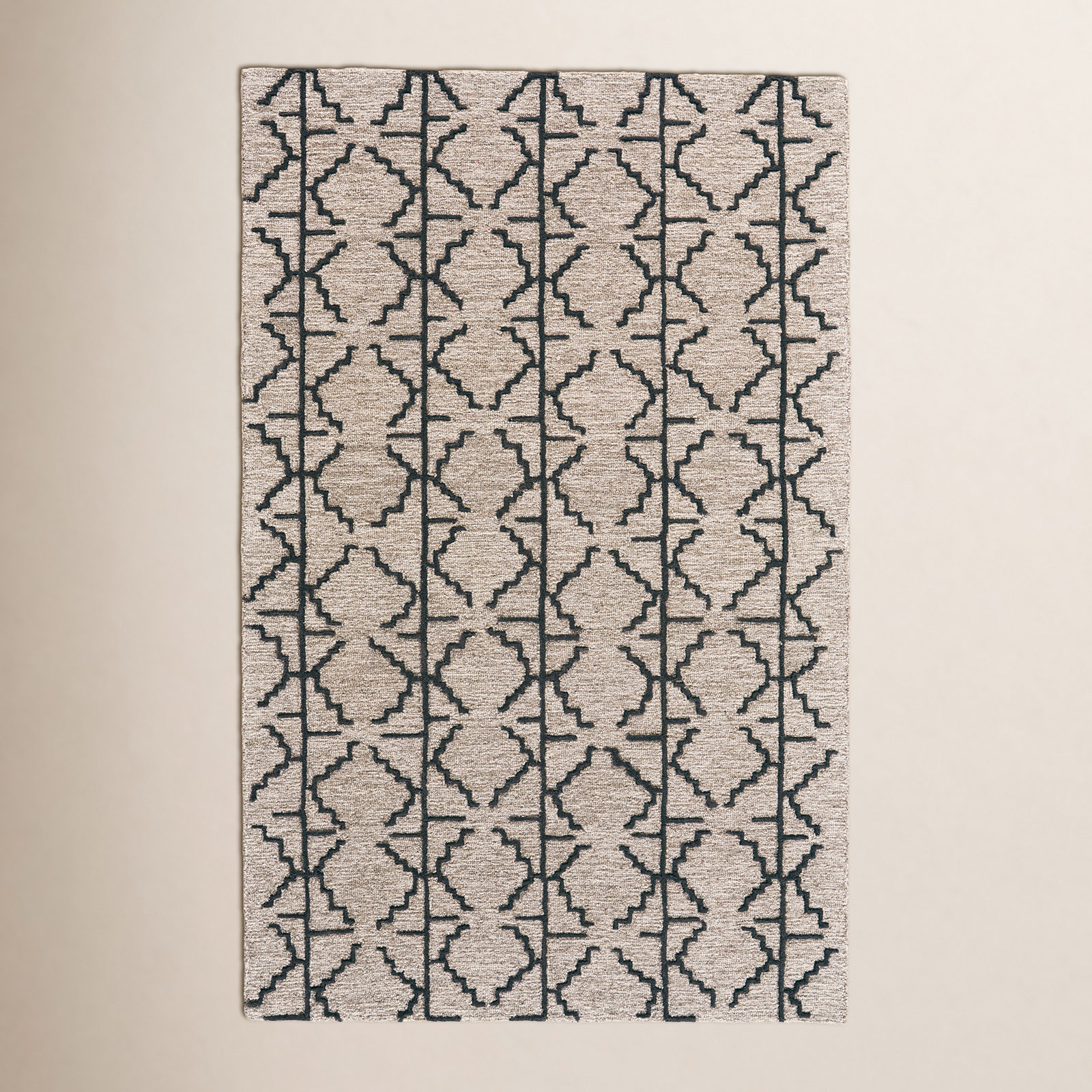 Carlette Hand-Tufted Geometric Wool Rug, Rectangle 9'6" x 13'6"