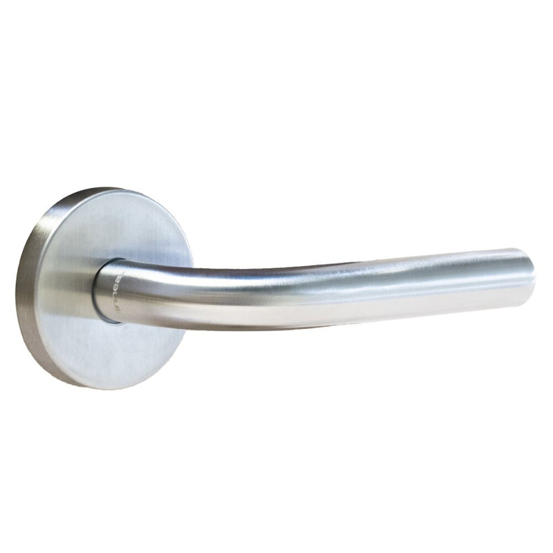Ensemble de 3 leviers Alpine avec rosette ronde, Acier inoxydable satiné, 2.75", Passage (Hall & Closet)