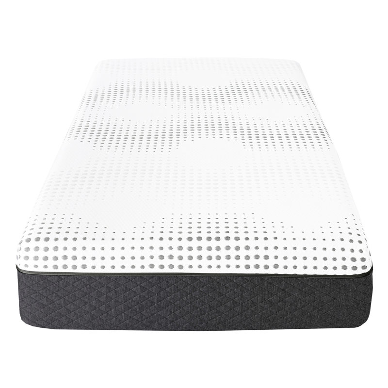 Matelas simple 12 po - Gel de thé - Mousse à mémoire de forme et ressorts ensachés pour une nuit de sommeil reposante avec une nuit sereine dans la chambre