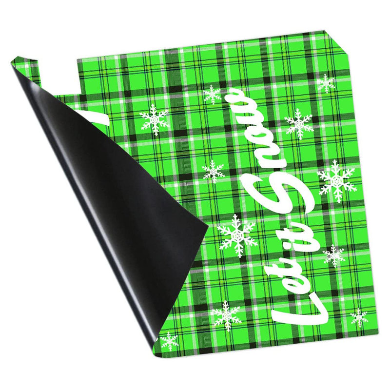 Couvercle de boîte aux lettres de Noël, H 5 po x l 20 po, Vert / noir / blanc