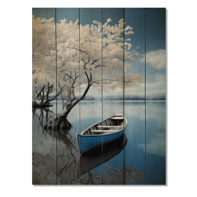«White Lake Silent Waters I» sur bois, H 20 po x l 10 po x P 0,78 po