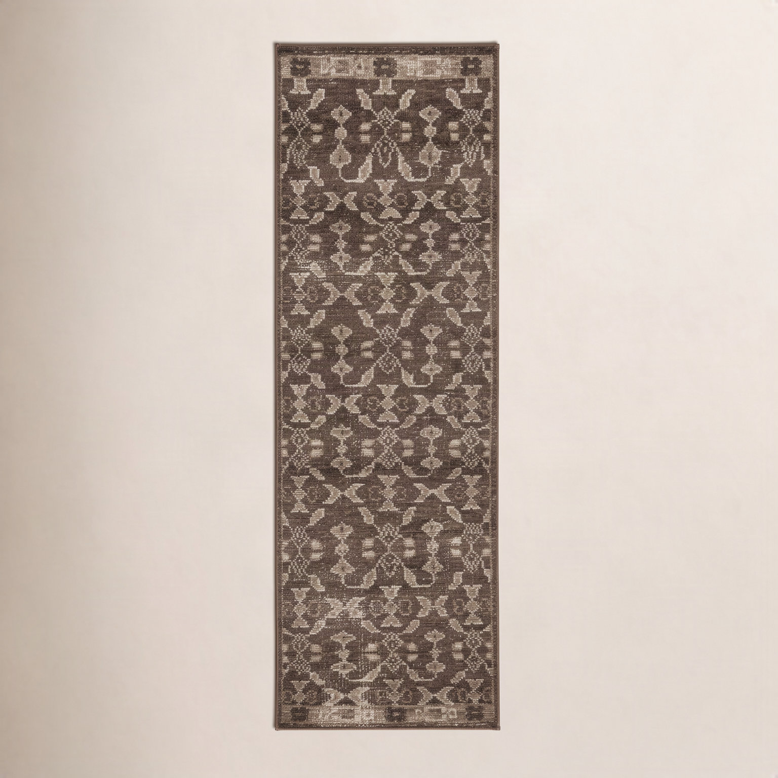 Vanna Hand-Knotted Oriental Wool Rug, Brown, 2'6x8'