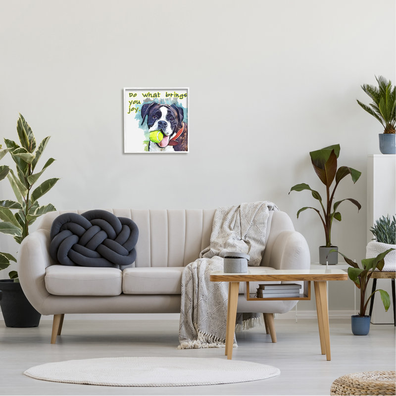 Do Do Bring You Joy Dog Expression par Kim Curationa - Cadre flottant, impression sur bois, H 17 po x l 17 po x P 1,5 po