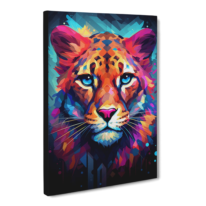 Cheetah Geometric No.3 - No Frame Print, 50cm H x 35cm W x 3cm D