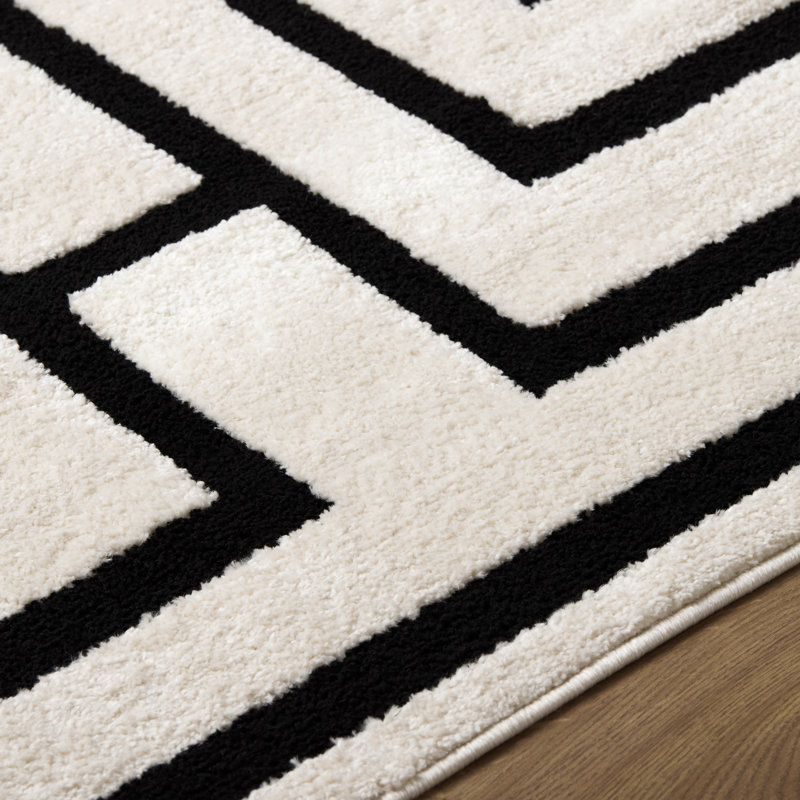 Tapis tissé à la machine Rachel Zoe X Livabliss The Studio, Crème / Noir, Rectangle 7'10" x 10'