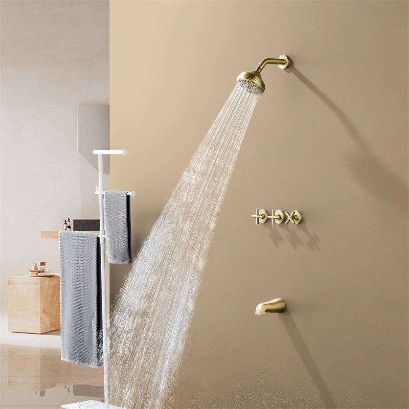 Robinet de baignoire et douche, Or brossé