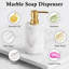 Distributeur de savon en marbre blanc naturel, distributeur de lotion pour salle de bain poli, pour comptoir de meuble-lavabo, salle d'eau, salle de bain d'inspiration spa, évier de cuisine-132128903