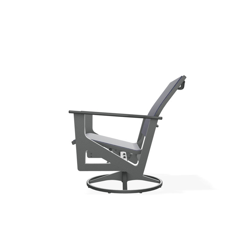 Wexler Outdoor Swivel Lounge Chair, Graphite, Collect Indigo