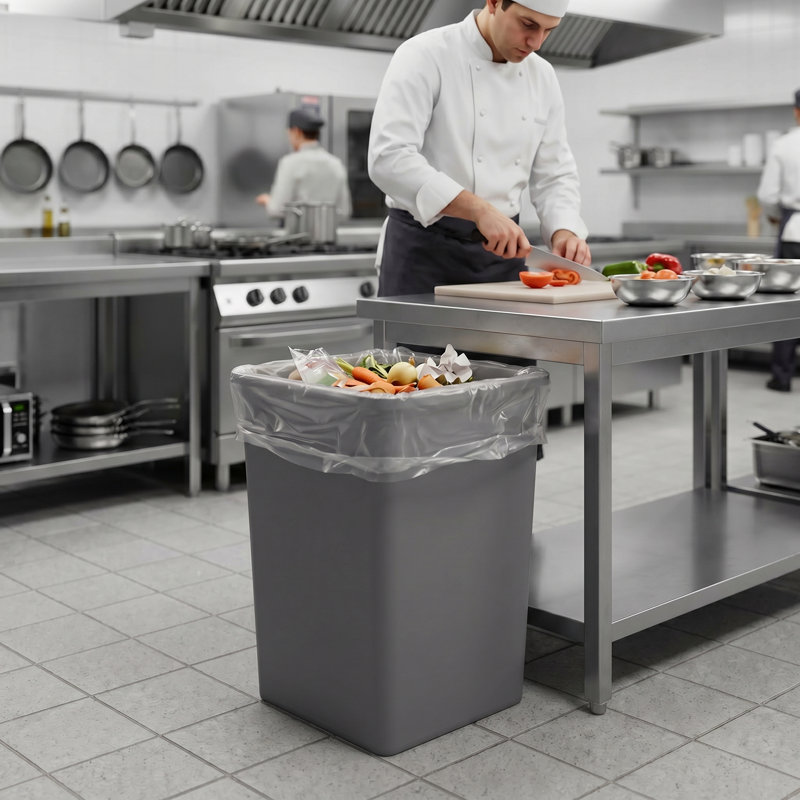 Poubelle en plastique 35 gallons, Gris