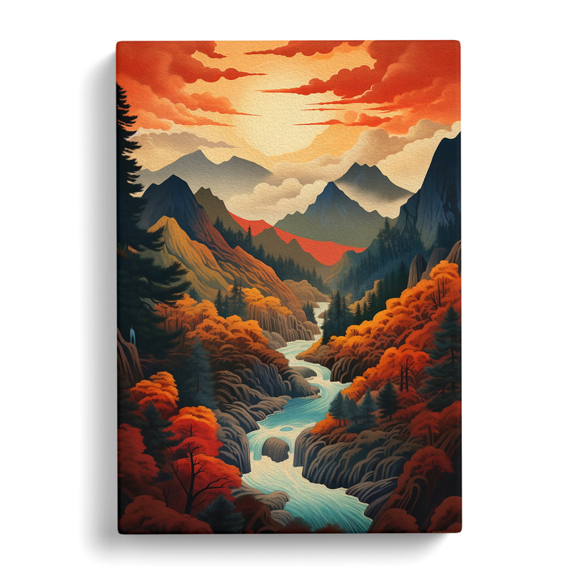 Japanese Mountains Futurism No.3 - Wrapped Canvas, 50cm H x 35cm W x 3cm D