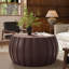 Table basse imperméable moderne 35,43 po, conception en ciment Mgo durable, compatible intérieur et extérieur (brun)-1826554922