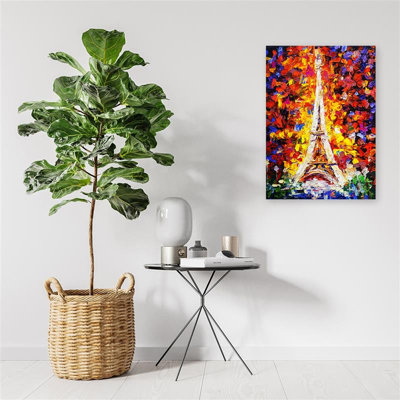 Picture, Eiffel Tower Abstract As If Painted - No Frame Print on Canvas