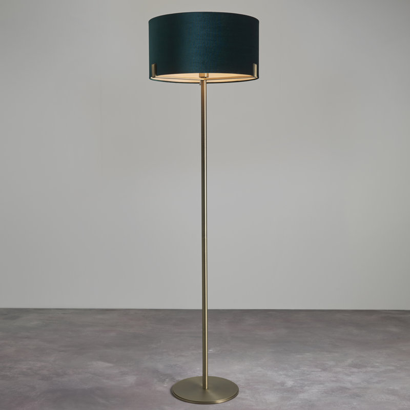172.5 cm Traditional Floor Lamp, Green, Matt Antique Brass