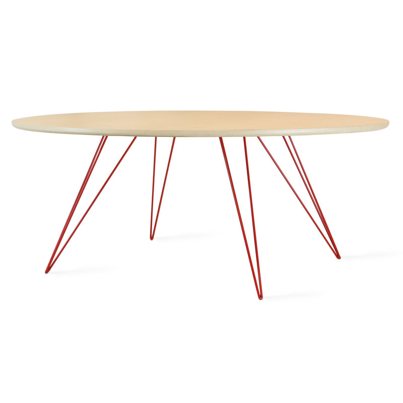 Williams Single Coffee Table, Red, 18" H x 46" W x 40" D, Maple