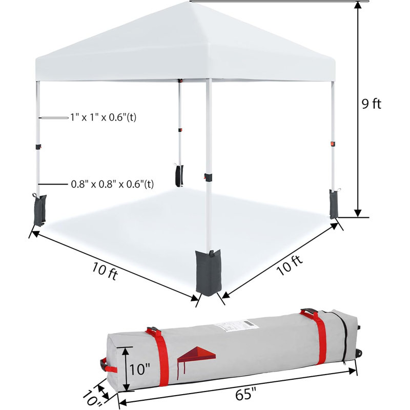 Auvent breveté à verrouillage central breveté, à hauteur réglable, imperméable et résistant aux rayons UV, 10 pi x 10 pi