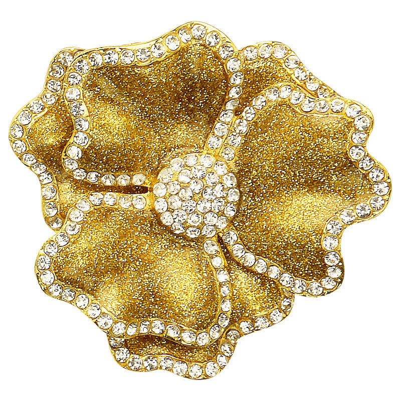 Crystal Flower Napkin Ring, Gold