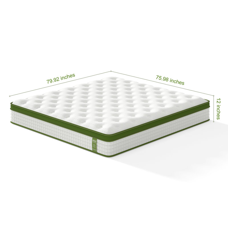 Bedstory 8-Layer Medium Firm Hybrid Mattress with Gel Memory Foam & Convoluted Support - Fiberglass-Free, CertiPUR-US/OEKO-TEX, Dual-Zone Coils