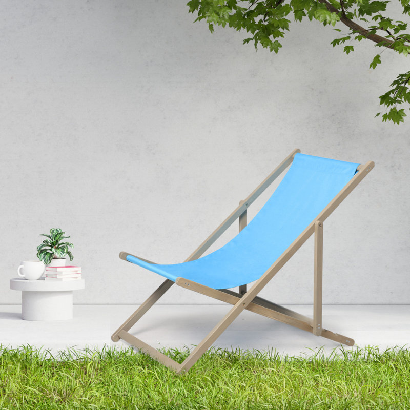 Ensemble de 2 chaises de plage pliantes en bois pour l'extérieur, réglables en hauteur et portatives
