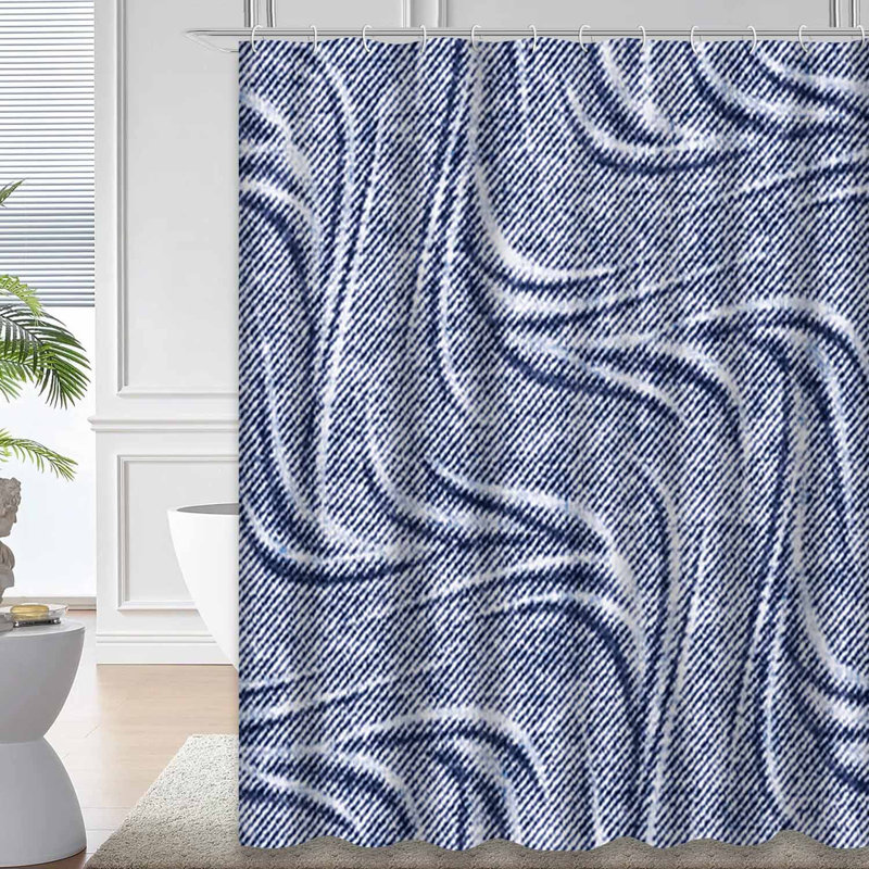 Rideau de douche Wavy Motif, L 72 po x l 78 po