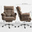 Chaise de bureau avec repose-pieds inclinable, brun clair