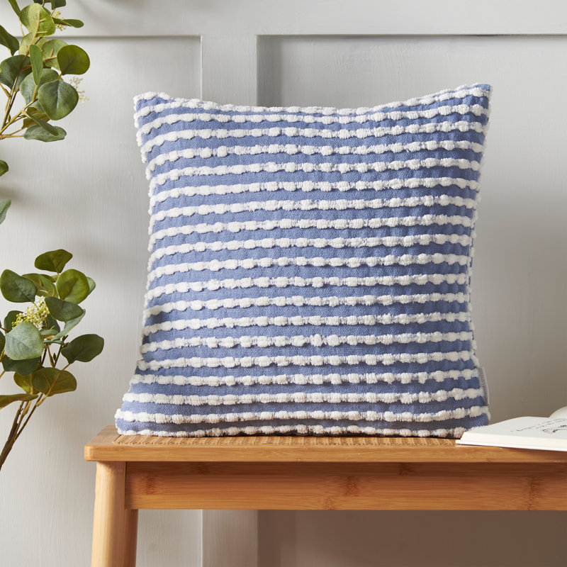 Stab Stitch 43x43cm Cushion with inner, Blue