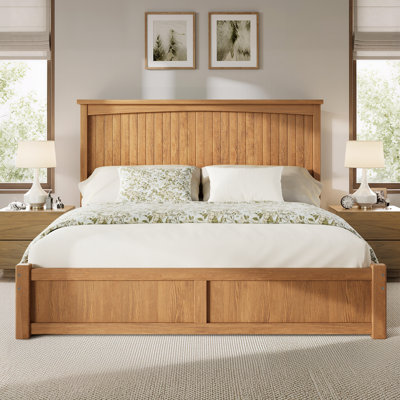 Lit en bois massif moderne H 50 "avec 2 tiroirs de rangement Adainville