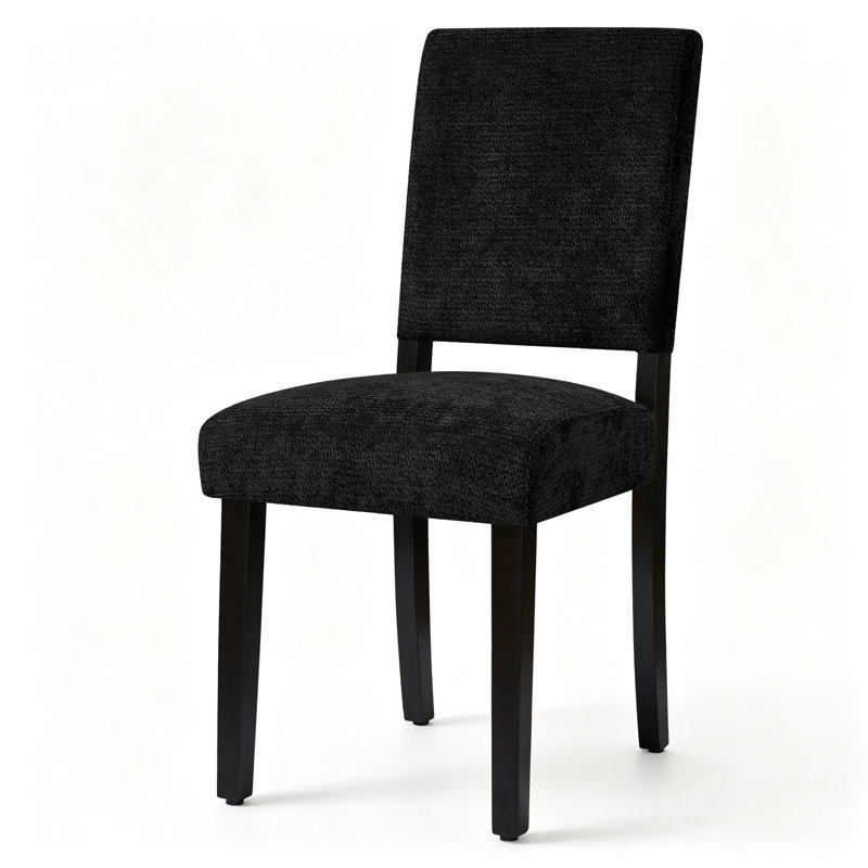 Chaise de salle à manger rembourrée Modern, 6, Black