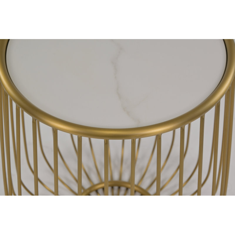 Marble Pedestal End Table