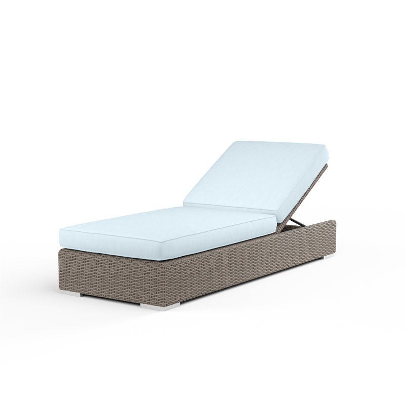 Chaise longue inclinable avec coussin Nassau, Toile d'horizon