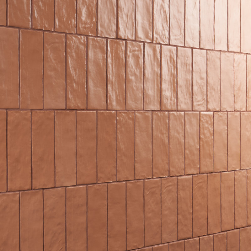 Southampton Ceramic Satin Subway Wall Tile (5.38 Sq. Ft. / Case), Terracotta