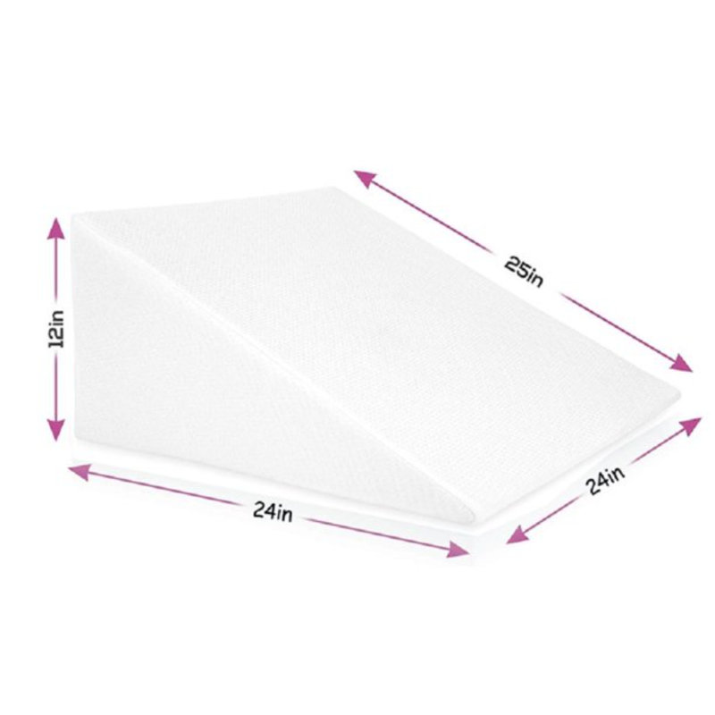 Wedge Pillow With Memory Foam Top - Versatile Body Positioner Relieves Neck And Back Pain - 25" L X 24" W X 12" H