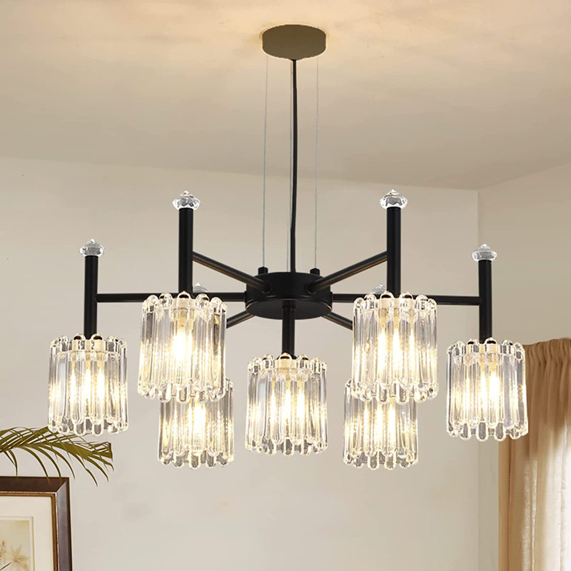 Eunise 7 - Light Glass Classic / Traditional Chandelier with Bulbs Included