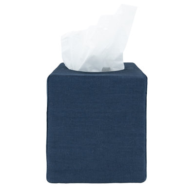 Stonewashed Linen Tissue Box Cover