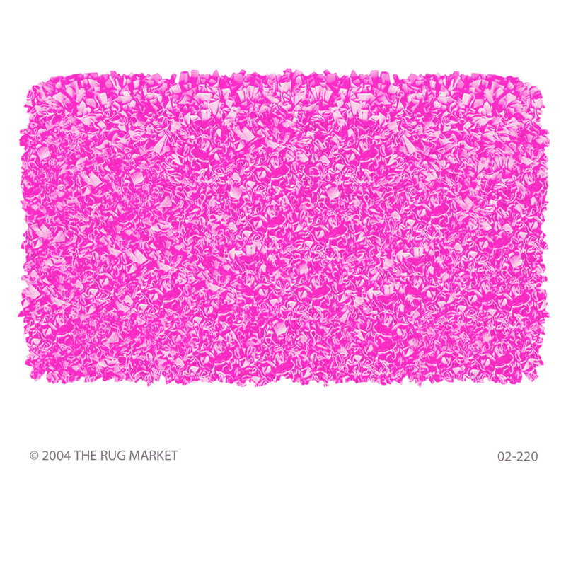 Tapis décoratif en coton à poils longs fabriqué à la main rose, Rectangle 4 pi 7 po x 7 pi 7 po