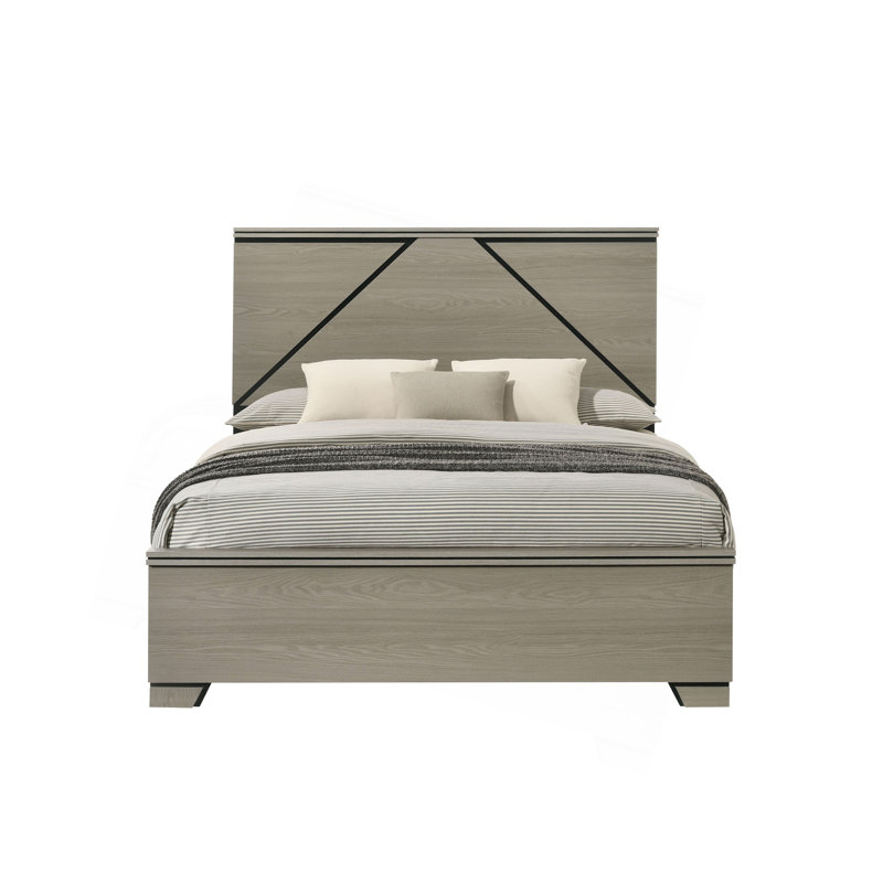 Gray Queen Bed W/LED