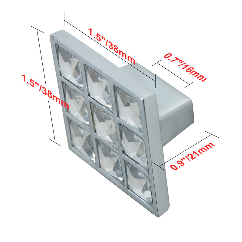 Oversized Hand Painted Gleam Grid Square Knob