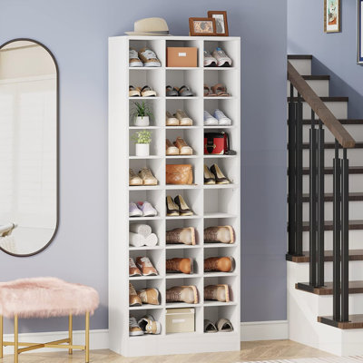 25.6 Inches 10-Tier Wooden Shoe Storage Cabinet