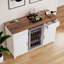 Armoire-bar moderne cannelée de 53,2 po avec réfrigérateur et rangement pour le vin-783465214