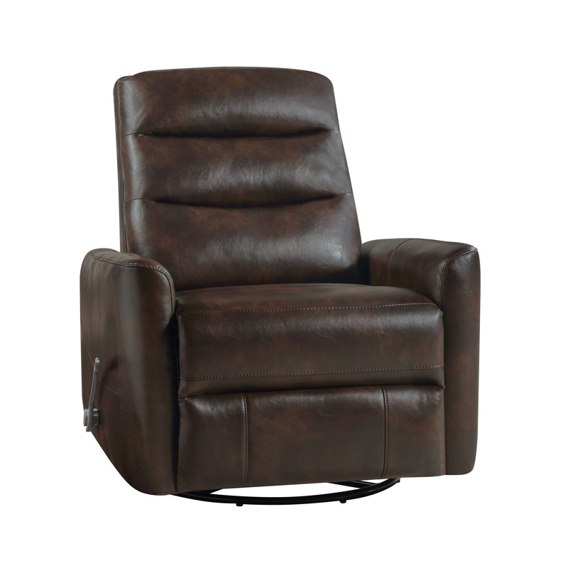 Fauteuil inclinable et pivotant en similicuir Sacson, Brun