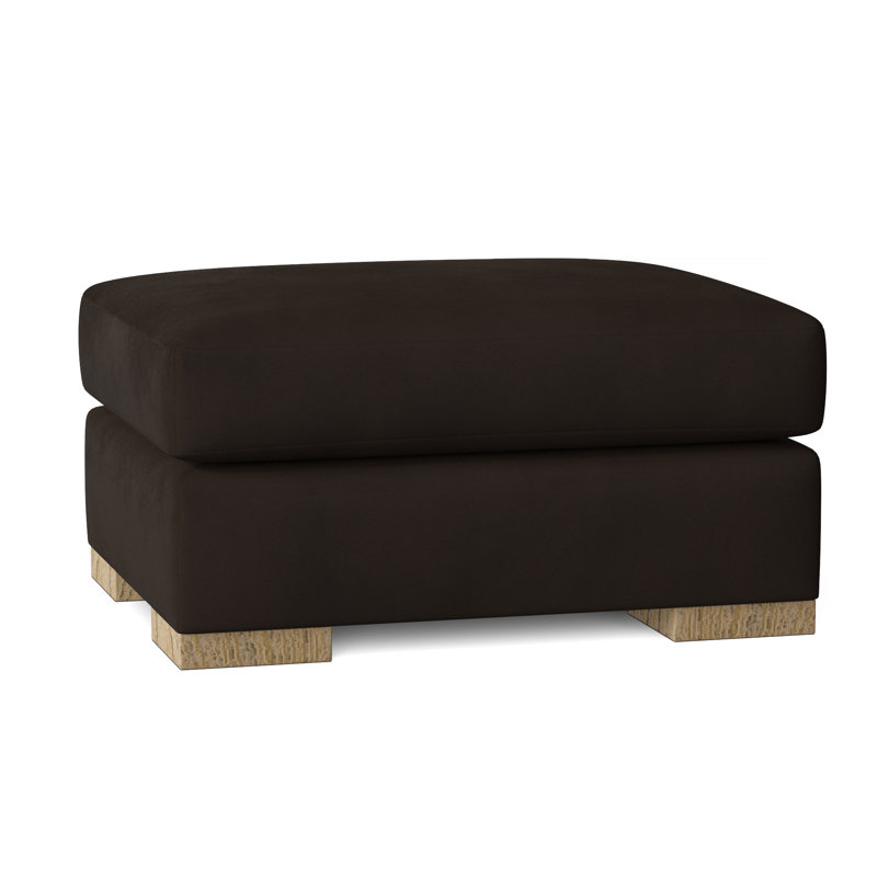 Repose-pieds Branam, Velours chocolat, Acajou
