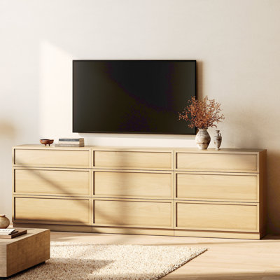 Meuble télé moderne pour téléviseur de 40 po ou moins, meuble télé avec 3 tiroirs, meuble multimédia pour le salon et la chambre à coucher