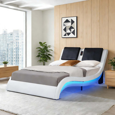 Base de lit plateforme intelligente avec contrôle de musique Bluetooth et massage par vibration