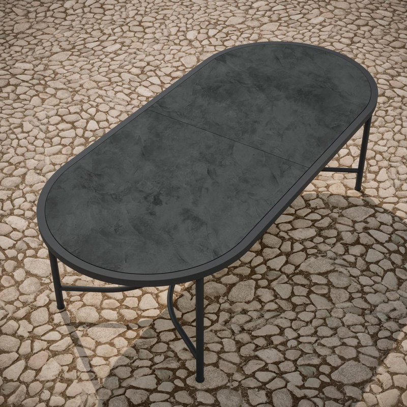 Athens 96" Oval Dining Table - Dekton Top, Micron