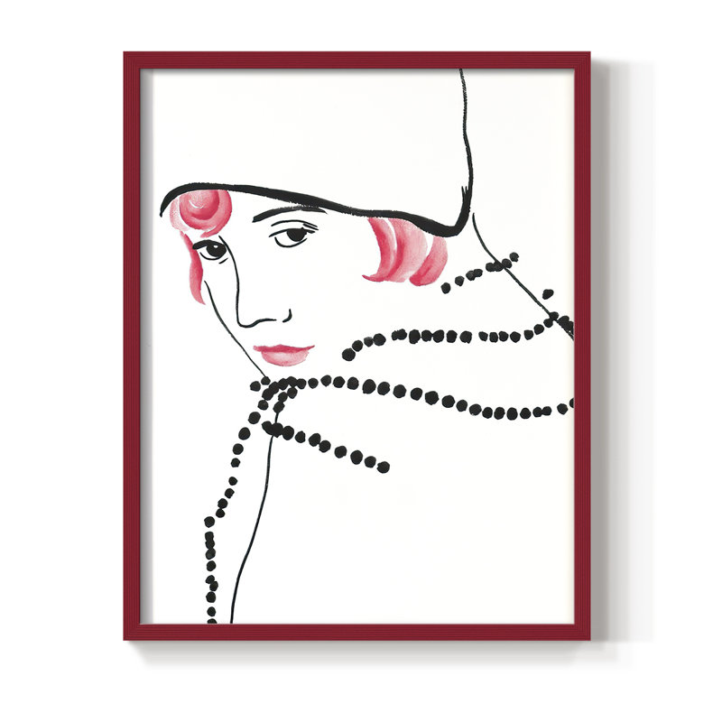 BlossomIV Framed Print - Solid Wood, 11" H x 9" W, Red