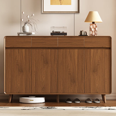 39.37" H x 55.12" W x 13.78" D Wood Shoe Storage Cabinet  