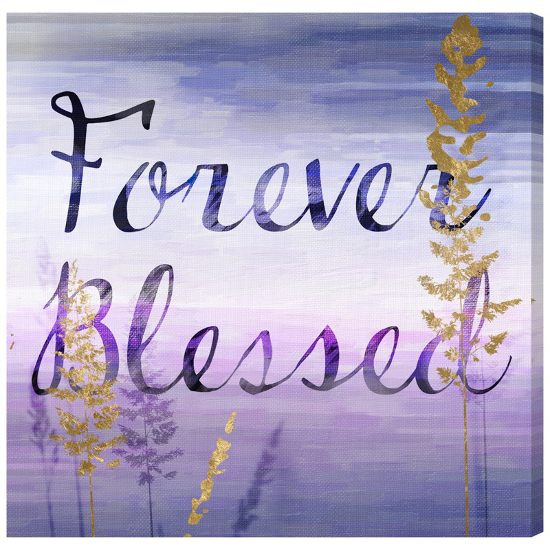 «Forever Blessed Lilac», reproduction d'art textuel sur toile, H 16 po x l 16 po x P 1,5 po, Toile tendue