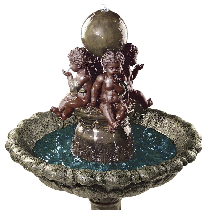 Fontaine sculpturale en résine Putti