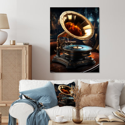 Gold Phonographs Elegance III - Phonographs, art mural en métal
