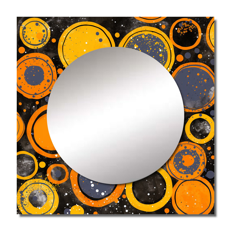 Kuhu - miroir mural carré Midcentury pour salle de bain, 23 po x 23 po
